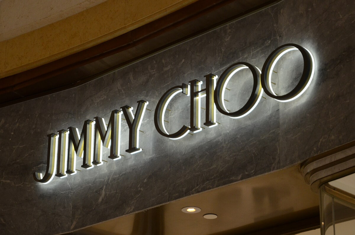 Luxury backlit metal storefront signs