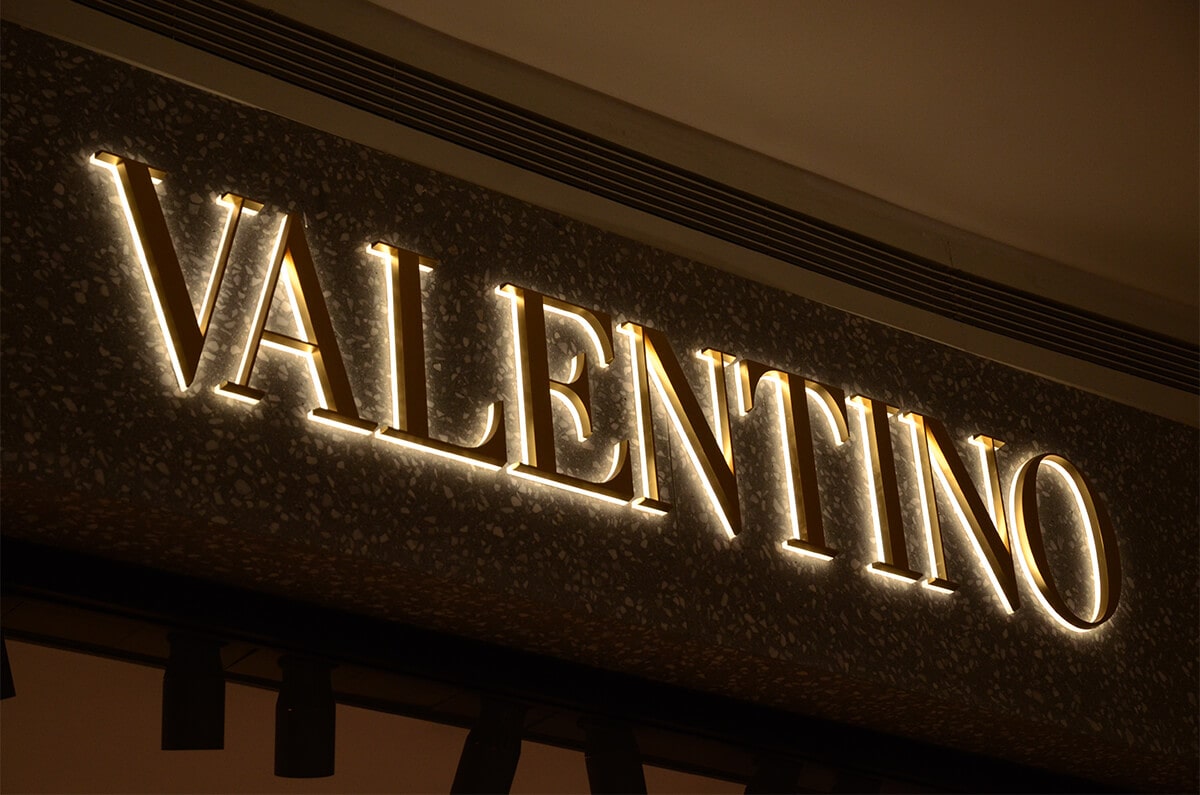 Luxury backlit metal shop signs